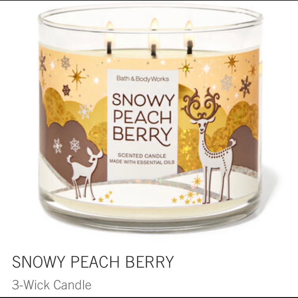 Snow peach berry candle